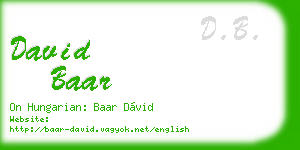 david baar business card